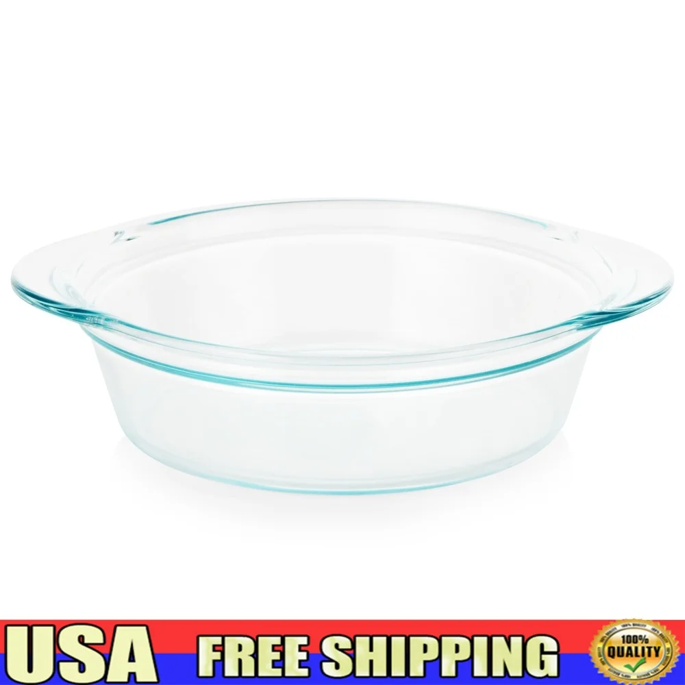 Microwave Oven - Deep Round Glass Baking Dish 9.5